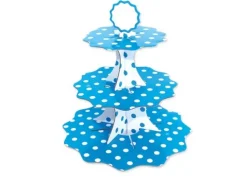Alzate per dolci pois azzurro/bianco