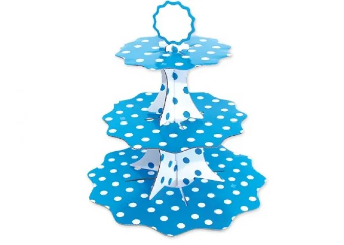Alzate per dolci pois azzurro/bianco