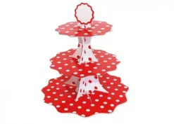 Alzate per dolci pois bianco/rosso