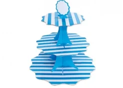 Alzate per dolci righe azzurro/bianco