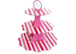 Alzate per dolci righe bianco/fucsia