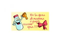 Biglietti nascita bimba biberon Eccomi qua