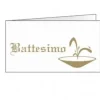 Bigliettini battesimo bianco e Dorato