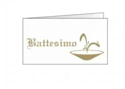 Bigliettini battesimo bianco e Dorato