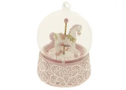 BOMBONIERA SFERA LED CON GIOSTRINA ROSA