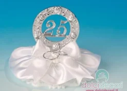 Cake topper 25° anniversario bianco