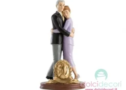 Cake topper 50° anniversario sposi oro