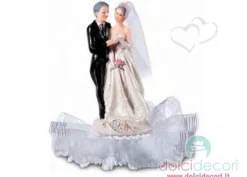 Cake topper sposi 25° argento