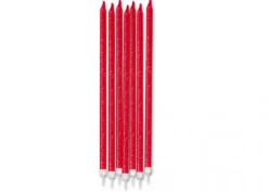 Candele matita glitter rosso