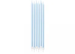 Candele matita perlescenti azzurre/bianche