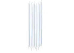 Candele matita perlescenti azzurre/bianche