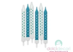 Candeline a pois acqua marina