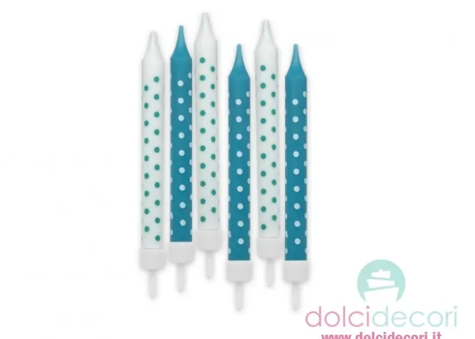 Candeline a pois acqua marina