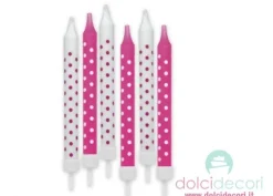 Candeline a pois fucsia