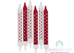 Candeline a pois rosso