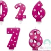 Candeline numero a pois fucsia
