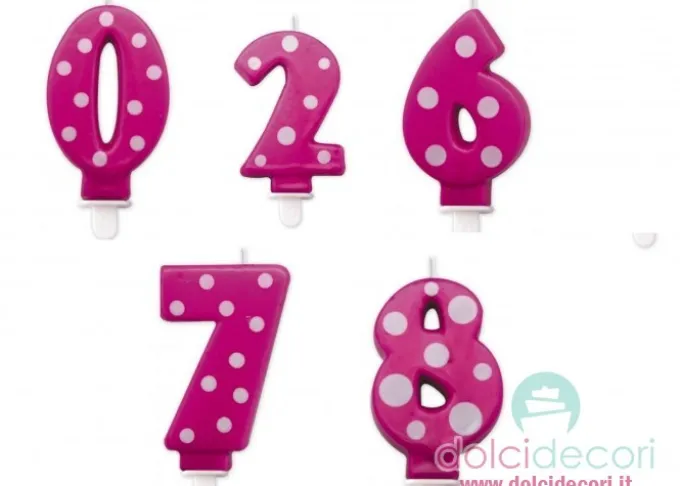 Candeline numero a pois fucsia