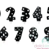 Candeline numero a pois nero