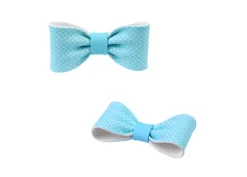 Fiocco in zucchero azzurro a Pois