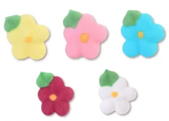 Fiori con foglioline in Zucchero