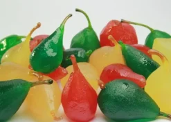 Frutta candita: pere verdi