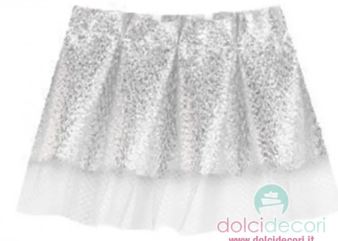 Nastro tulle sottotorta argento