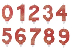 Numeri Glitterati Fucsia Rosso