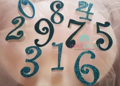 Numeri in polistirolo azzurro