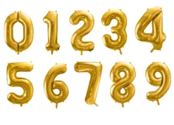 Pallone a forma di numero Oro 1 Metro