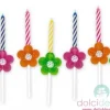 Porta candele fiori glitter