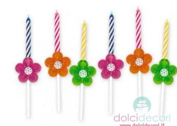 Porta candele fiori glitter