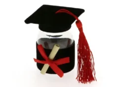 Portaconfetti Laurea Barattolo con Tocco e Pergamena