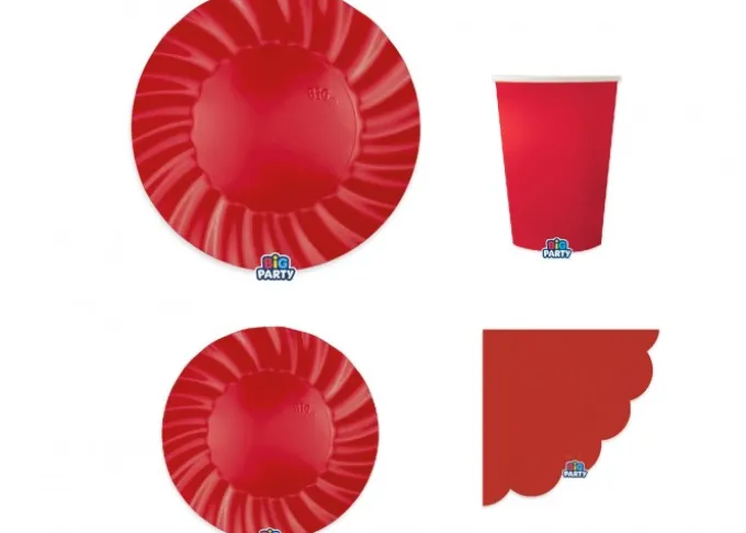 Set Piatti Colorati Rossi