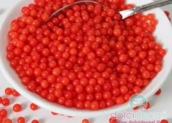 Sfere zucchero rosso brillante