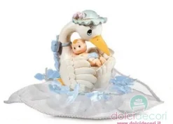 Topper cicogna con bimbo