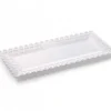 Vassoi per Torte: Vassoi Trinati bianchi Rettangolari 25 cm