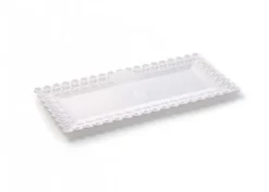 Vassoi per Torte: Vassoi Trinati bianchi Rettangolari 25 cm